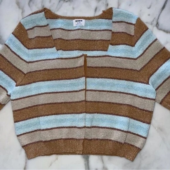 Cotton On Women's Cropped Set Up Stripe Cardigan Sweater - Picture 4 of 9